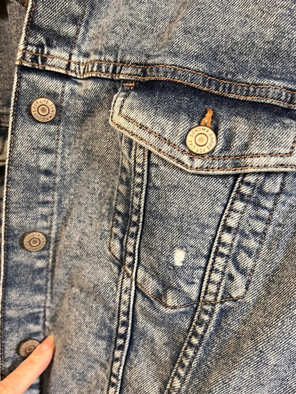 Sonoma Faded Blue Acid Wash Denim Jacket - Picture 4 of 10